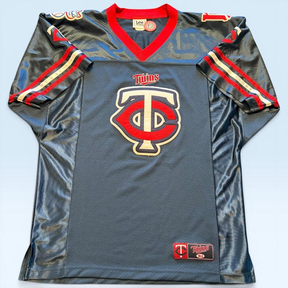 Vintage Minnesota Twins Jersey Mens Medium Blue MLB Baseball Lee Sport 90s